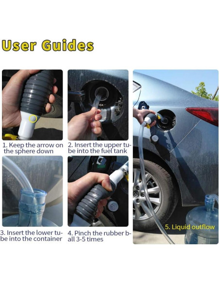 Bomba de Sifón Manual REACH AUTO PARTS 2M 10L/min para Combustible