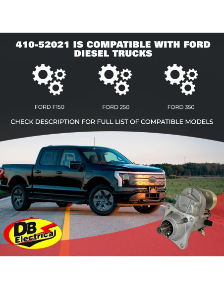 Motor de Arranque DB Electrical 410-52021 12V para CASE y FORD
