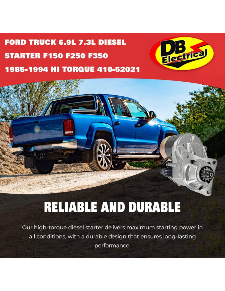 Motor de Arranque DB Electrical 410-52021 12V para CASE y FORD