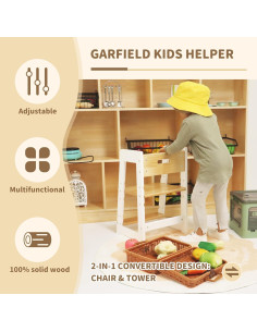 Silla Ajustable para Niños Damoch - Ayudante de Aprendizaje de Madera 2