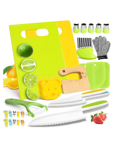 Juego de cuchillos de cocina para niños Suhctuptx 28 piezas