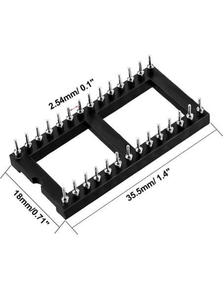 Zócalo DIP IC uxcell 28 Pines 2.54mm para Placa PCB