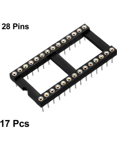 Zócalo DIP IC uxcell 28 Pines 2.54mm para Placa PCB