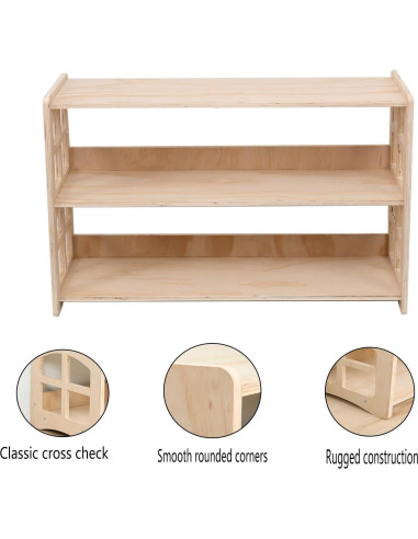 Estante Montessori FDHUIJIA 3 Niveles Madera para Juguetes