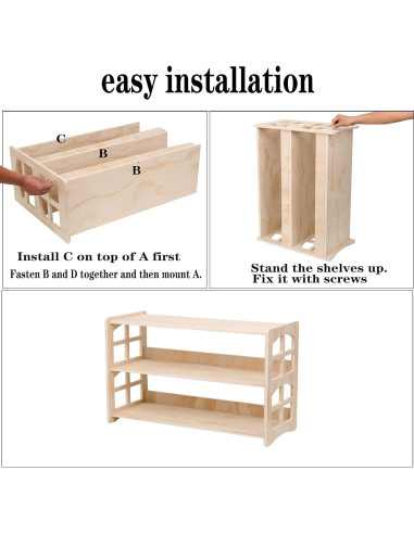 Estante Montessori FDHUIJIA 3 Niveles Madera para Juguetes