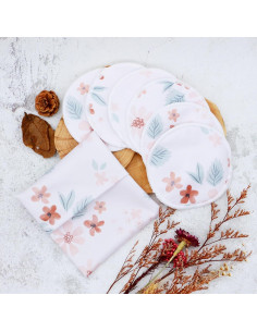 Almohadillas de Lactancia Reutilizables 6+1 con Bolsa - Corazones 2