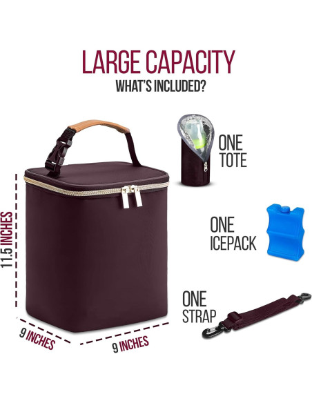 Bolsa Enfriadora PRAMIA para Leche Materna, Impermeable, 9 Botellas
