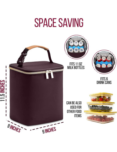 Bolsa Enfriadora PRAMIA para Leche Materna, Impermeable, 9 Botellas