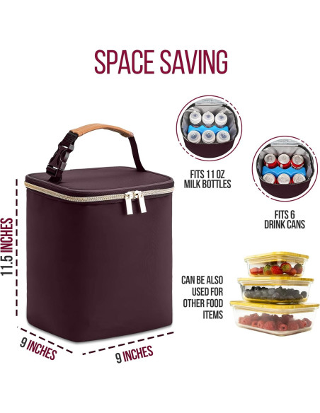 Bolsa Enfriadora PRAMIA para Leche Materna, Impermeable, 9 Botellas