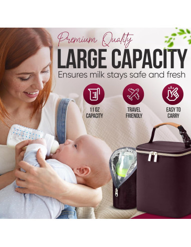Bolsa Enfriadora PRAMIA para Leche Materna, Impermeable, 9 Botellas