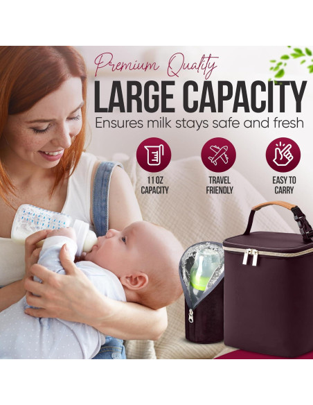 Bolsa Enfriadora PRAMIA para Leche Materna, Impermeable, 9 Botellas