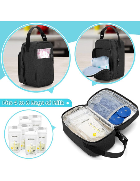 Bolsa Térmica Aislada BAFASO para Leche Materna con 4 Hielos