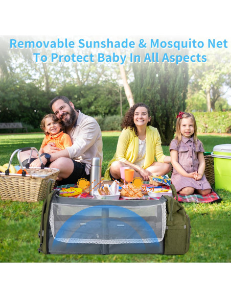 Mochila para Pañales KABAQOO Verde Militar 35L Multifuncional