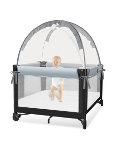 Tienda de Cuna Zkaitoy Gris Pequeña - Red de Seguridad para Bebé
