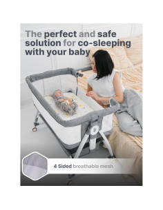 Cuna de Lado Earth&ME para Bebés - Co-Sueño Seguro, Ajustable 2