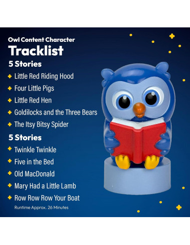 Proyector de Cuentos Luna - Unicornio y Búho - 10 Cuentos y Canciones