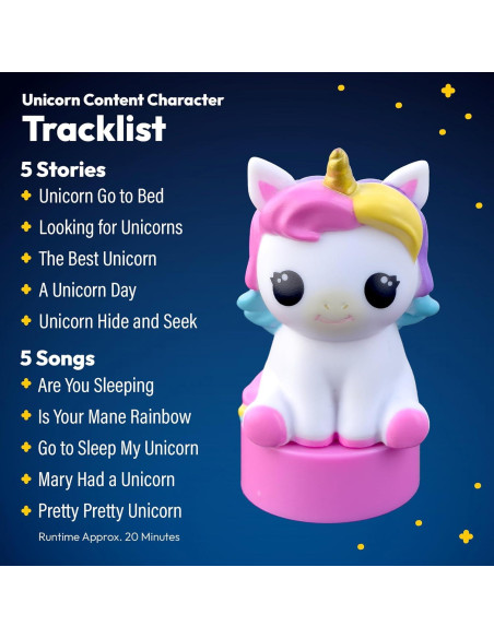 Proyector de Cuentos Luna - Unicornio y Búho - 10 Cuentos y Canciones