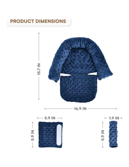 Soporte para Cabeza de Silla de Auto Bebé Comportamiento Infantil Azul
