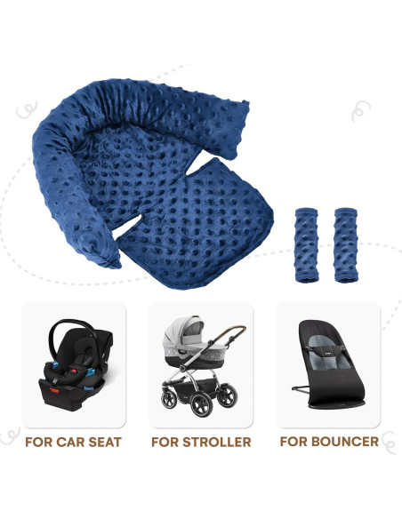 Soporte para Cabeza de Silla de Auto Bebé Comportamiento Infantil Azul