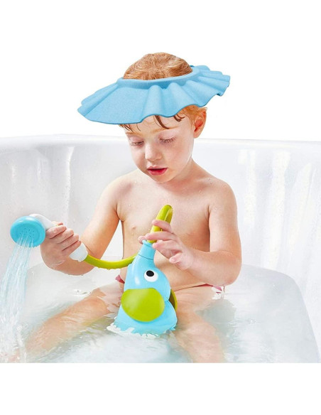 Gorro de baño para bebé Porgeel azul, protección ducha 30 cm