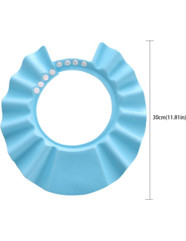 Gorro de baño para bebé Porgeel azul, protección ducha 30 cm