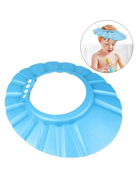 Gorro de baño para bebé Porgeel azul, protección ducha 30 cm