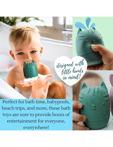 Juguetes de baño de silicona Bumble Bear - 4 piezas Coral Juguetes de baño de silicona Bumble Bear - 4 piezas Coral