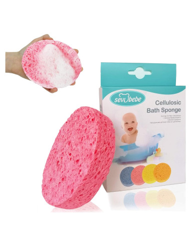 Esponja de Baño Natural Sevi Baby para Bebés - Biodegradable, Suave y Absorbente