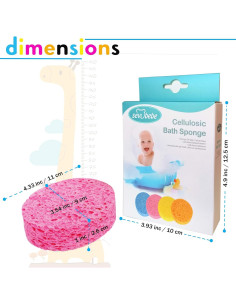 Esponja de Baño Natural Sevi Baby para Bebés - Biodegradable, Suave y Absorbente 2