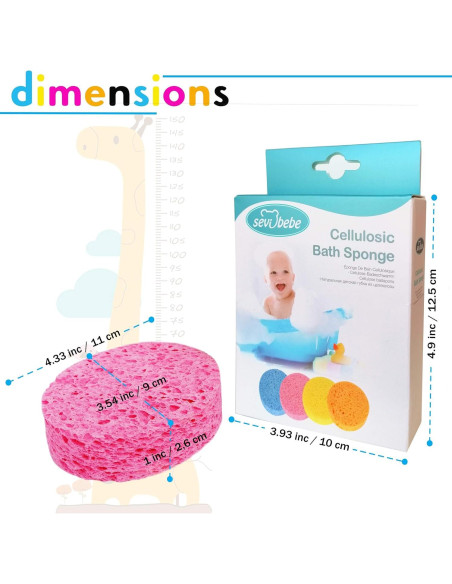 Esponja de Baño Natural Sevi Baby para Bebés - Biodegradable, Suave y Absorbente