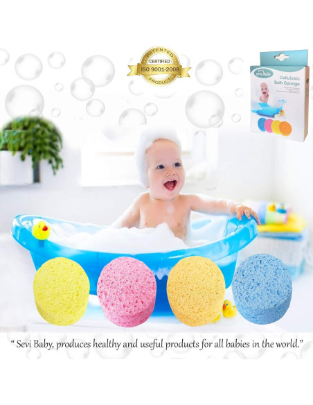Esponja de Baño Natural Sevi Baby para Bebés - Biodegradable, Suave y Absorbente