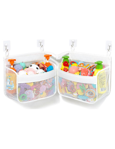 Soporte de Juguetes de Baño BOMPING - Organizador Malla Blanca