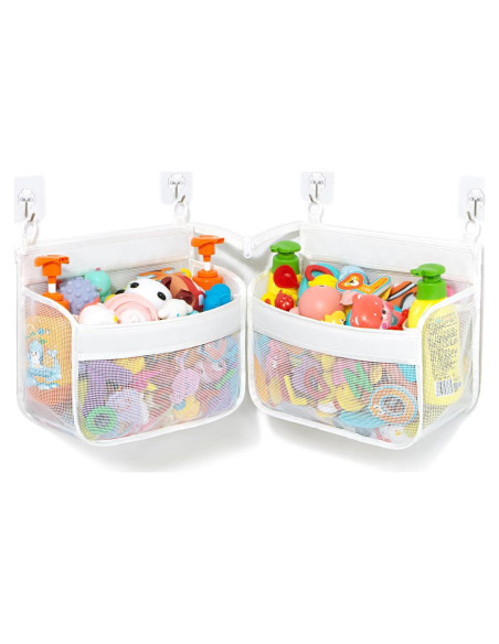 Soporte de Juguetes de Baño BOMPING - Organizador Malla Blanca