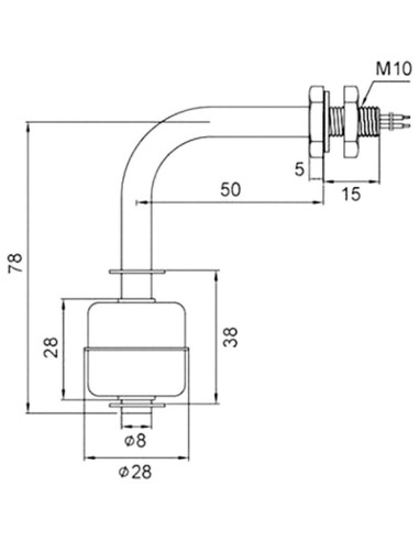 Sensor de Nivel de Líquido Vikye, Flotador Acero Inoxidable 75mm