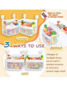 Soporte de Juguetes de Baño BOMPING - Organizador Malla Blanca 2