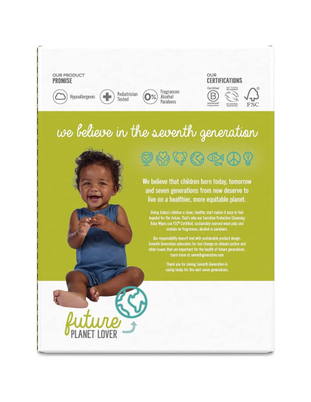 Toallitas para Bebés Seventh Generation 72 Unidades Hipoalergénicas
