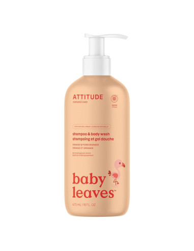 Champú y Gel de Baño 2 en 1 ATTITUDE Bebé 473 ml Naranja y Granada