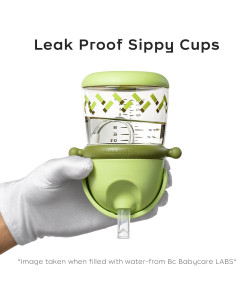 Taza de Sorbete Antiderrame bc babycare 300ml Verde para Bebés 2