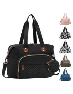 Bolsa de Pañales Tote Tenot Mediana Negra con 10 Bolsillos