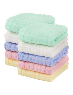 Paños de Baño AIDEA 100% Algodón Muselina 10 Piezas 25.4cm