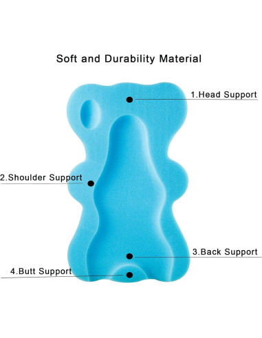 Alfombrilla de Baño PandaEar para Bebés Azul - Soporte Ergonómico