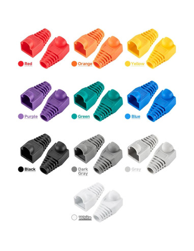 Conectores Ethernet RJ45 con Botas de Alivio YIOVVOM 100 Piezas