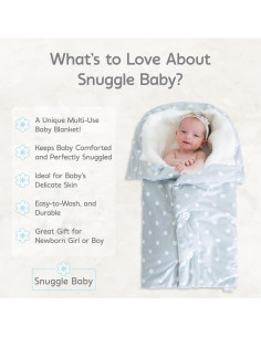 Manta Envueltoria Snuggle Baby Gris Puntos Blancos 0-3 Meses 2