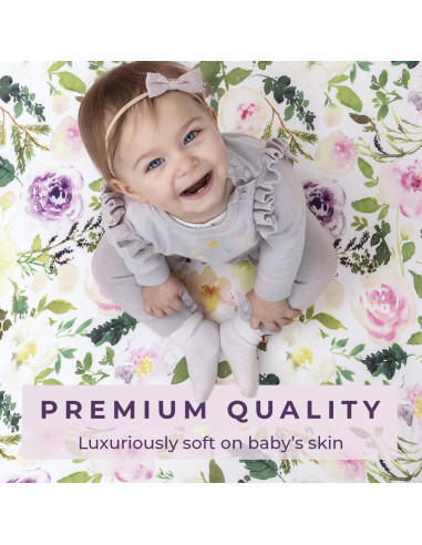 Pobibaby - Paquete de 2 Sábanas Ajustadas para Cuna Floral