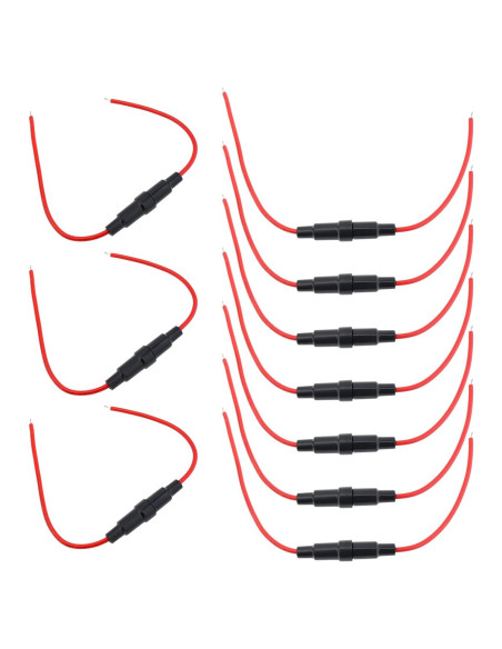10 Soportes de Fusible Inline DiGiYes 5x20mm 22AWG 23cm