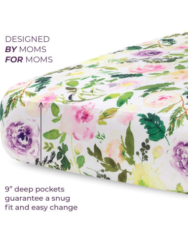 Pobibaby - Paquete de 2 Sábanas Ajustadas para Cuna Floral
