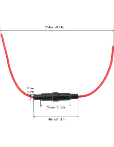 10 Soportes de Fusible Inline DiGiYes 5x20mm 22AWG 23cm