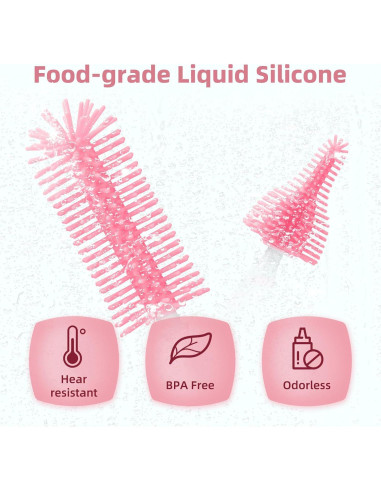 Limpiador Eléctrico de Botellas QCBF 8 en 1 Rosa