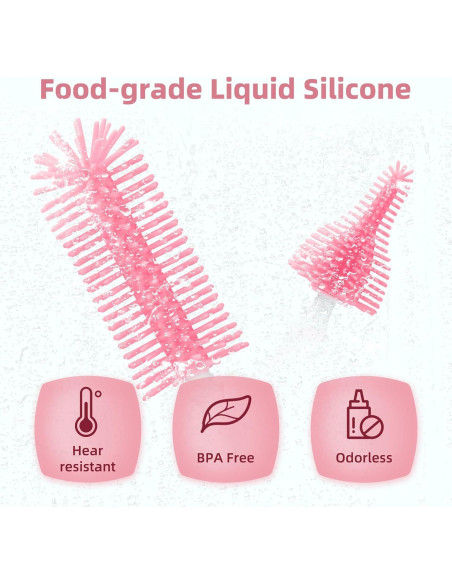 Limpiador Eléctrico de Botellas QCBF 8 en 1 Rosa