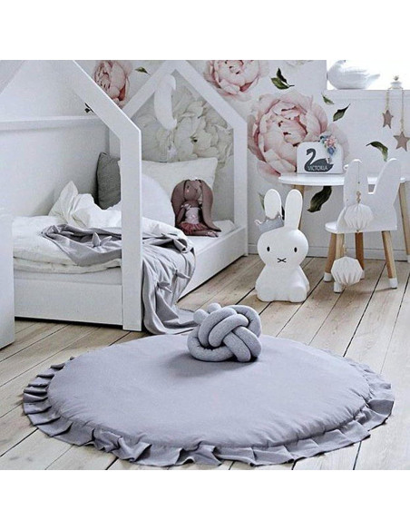 Alfombra de Juego Redonda ABREEZE Algodón 1.0m Gris Claro Alfombra de Juego Redonda ABREEZE Algodón 1.0m Gris Claro